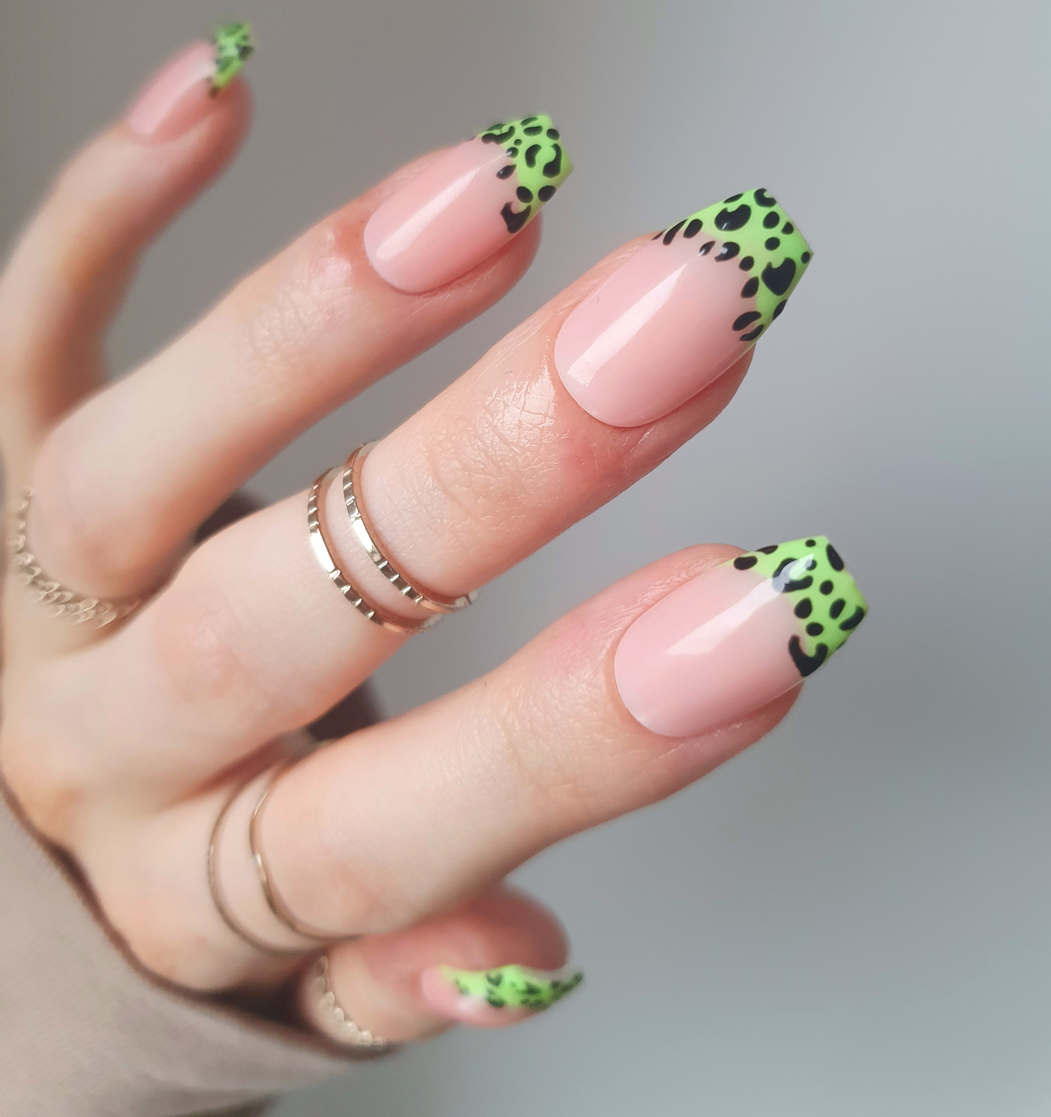 Neon Leopard Press On Nails